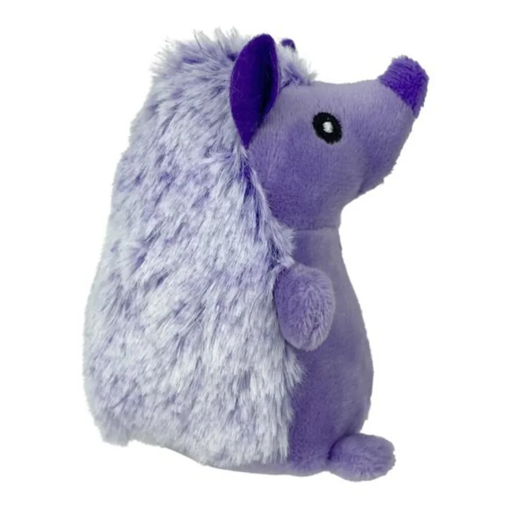 (3 pack) Multipet Mini Pet Plush Hedgehog Small Dog Toy with Squeaker, Purple